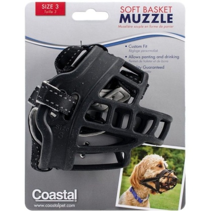 Coastal Pet Soft Basket Muzzle for Dogs Black