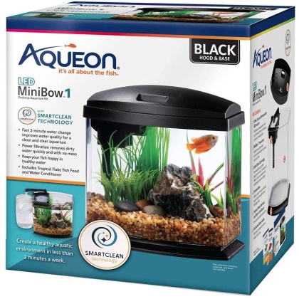 Aqueon LED MiniBow 1 SmartClean Aquarium Kit Black