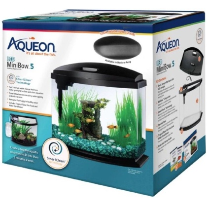 Aqueon LED MiniBow 5 SmartClean Aquarium Kit Gray