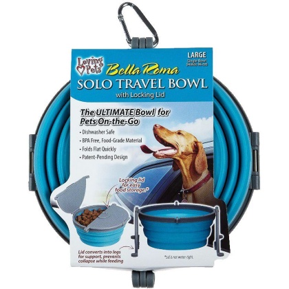 Loving Pets Bella Roma Blue Travel Bowl